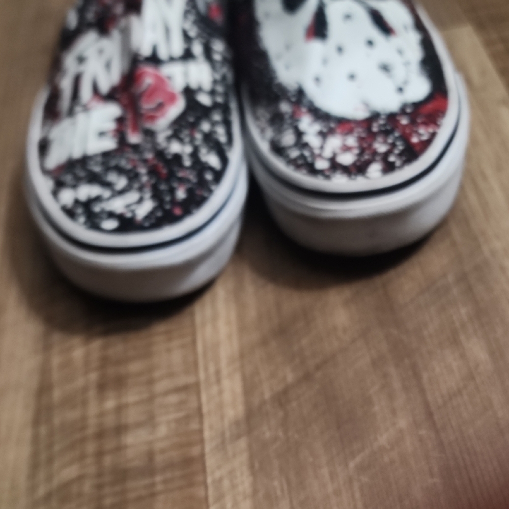 Vans Friday the 13th Jason Voorhees Horror Slip-On Sneakers Size 5.5 - Picture 5 of 11